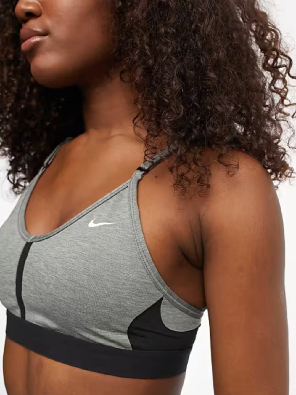 Nike Indy Light-Support Padded V-Neck Sports Bra Size Large NWOT Racerback Grey